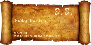 Deáky Dorina névjegykártya